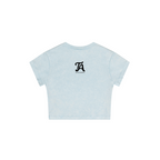 235GSM Women's Washed Stretch Cotton Slim T-shirt Sky Blue