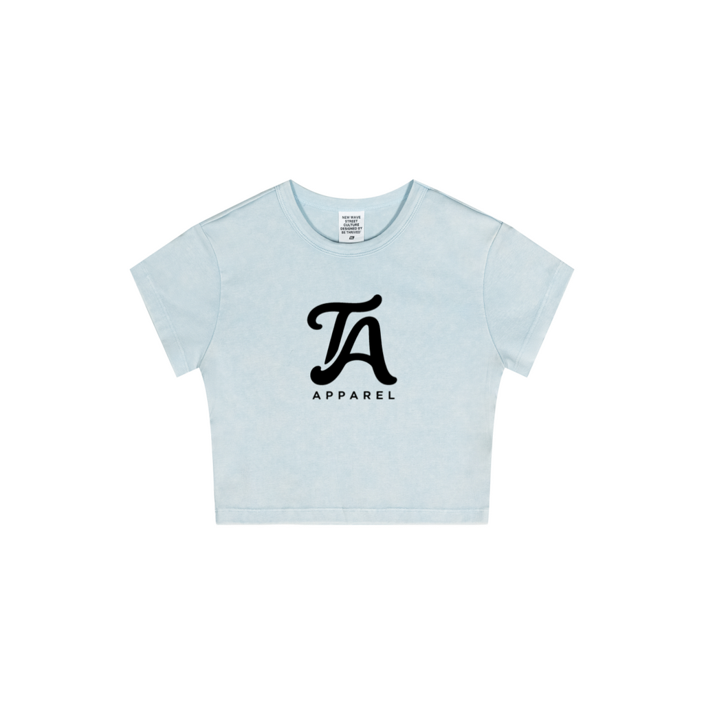 235GSM Women's Washed Stretch Cotton Slim T-shirt Sky Blue