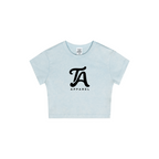 235GSM Women's Washed Stretch Cotton Slim T-shirt Sky Blue