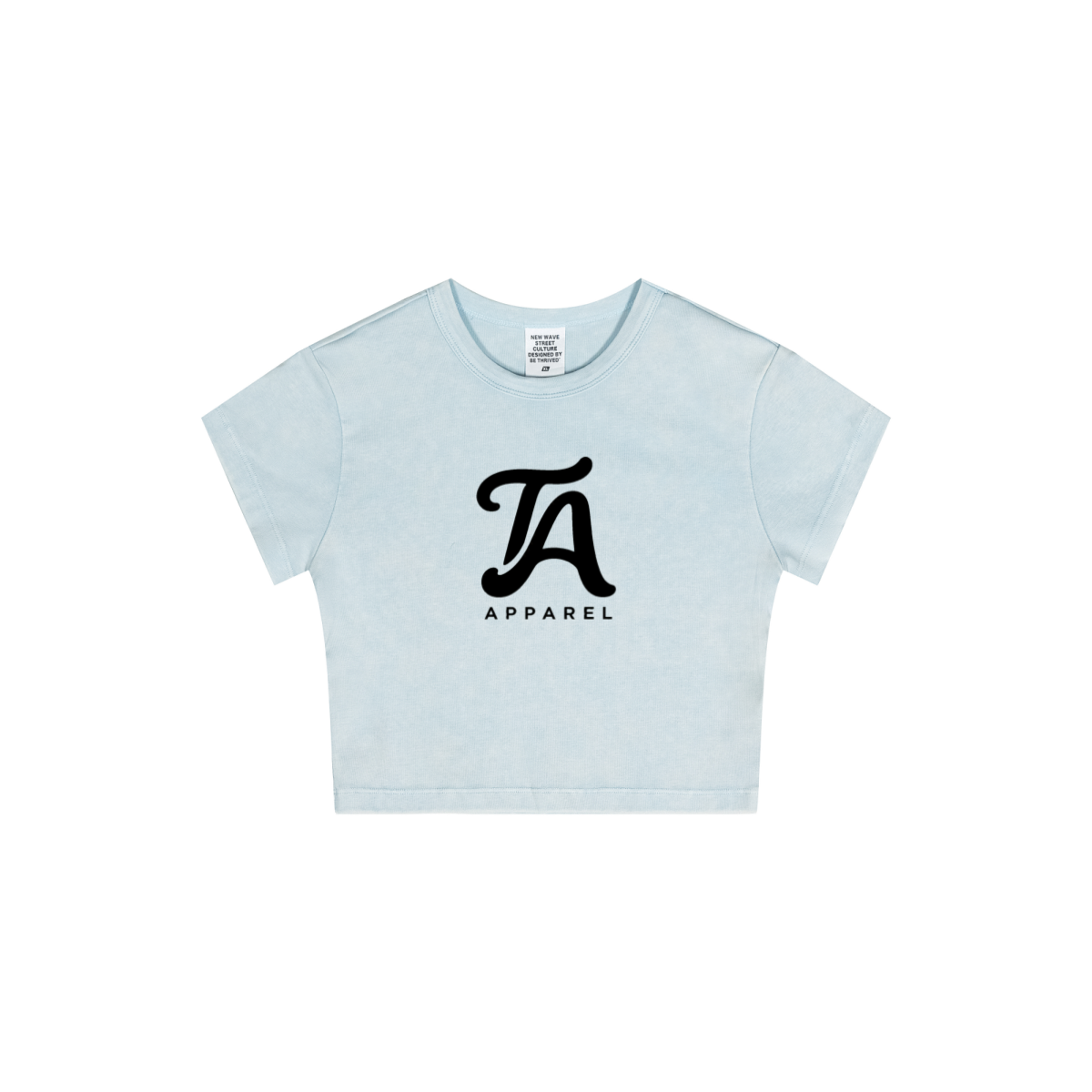 235GSM Women's Washed Stretch Cotton Slim T-shirt Sky Blue