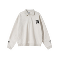 445GSM Men’s Heavyweight Half-Zip Collar Sweatshirt Oatmeal Grey