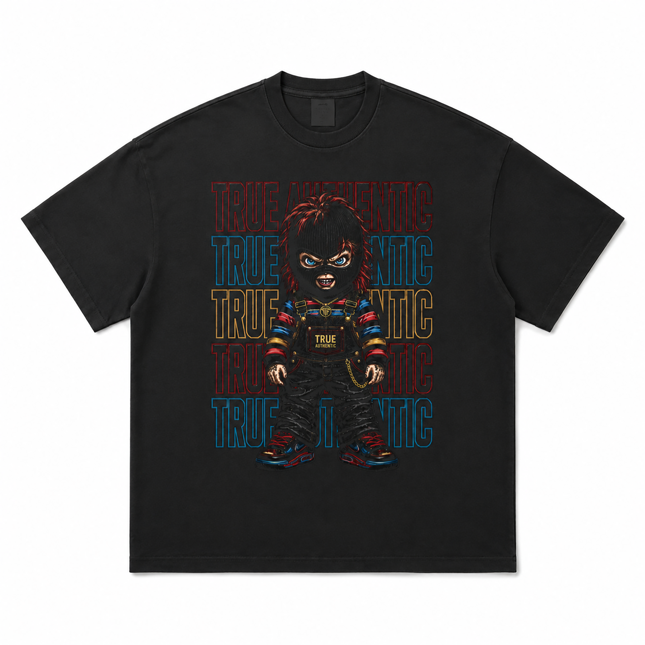 True Authentic Character Ski Mask 305GSM Unisex FOG Earth-Tone 20-Color Drop-Shoulder T-shirt