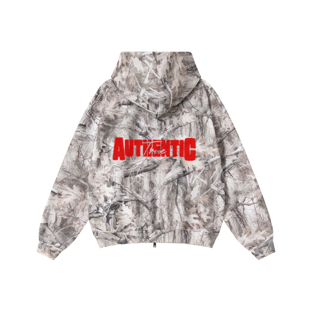 340GSM Unisex Heat Transfer Desert Camouflage Zip-Up Hoodie 	Branch Camouflage