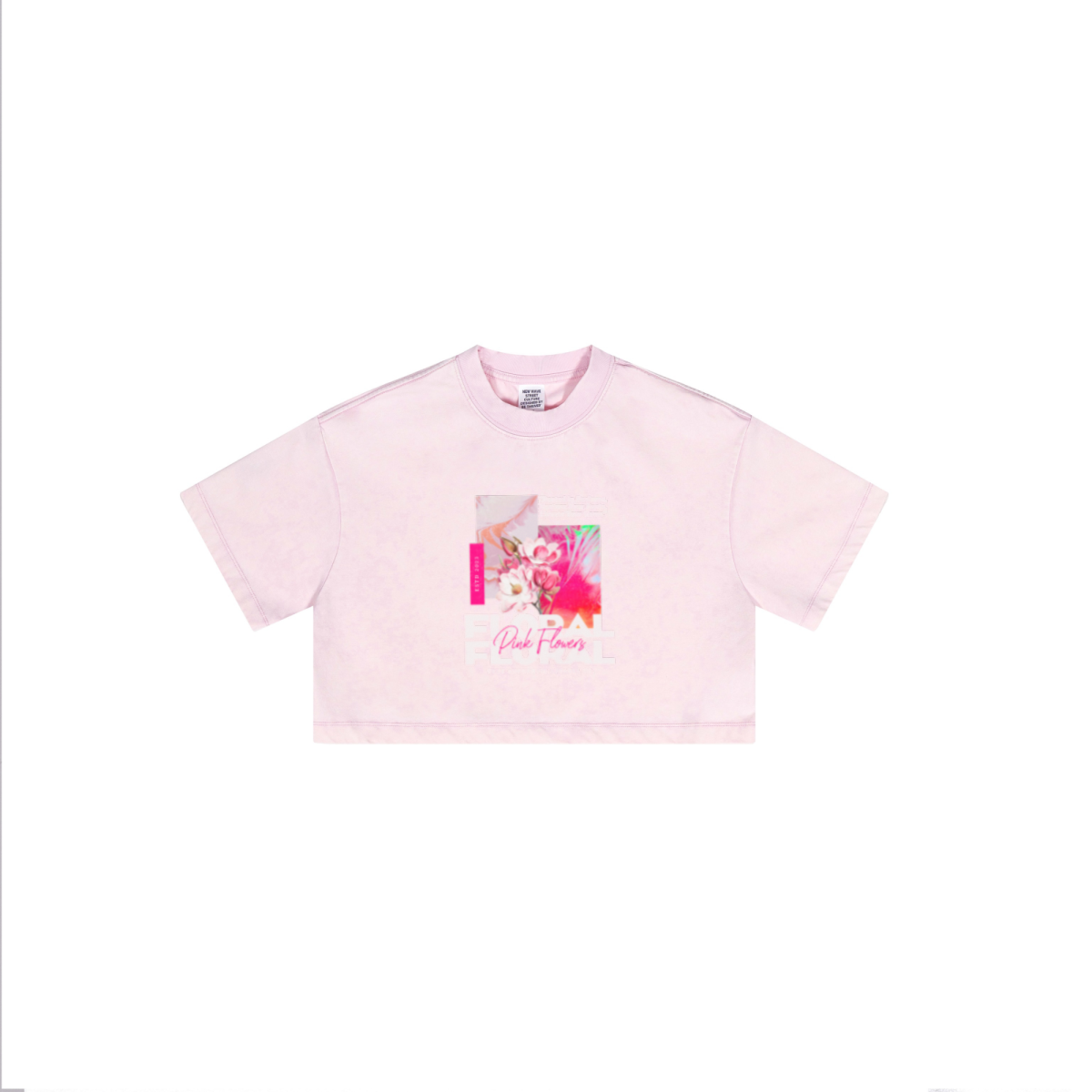 230GSM Women’s Cool-Touch Dopamine-Color Snow-Washed Vintage Cropped T-Shirt pink