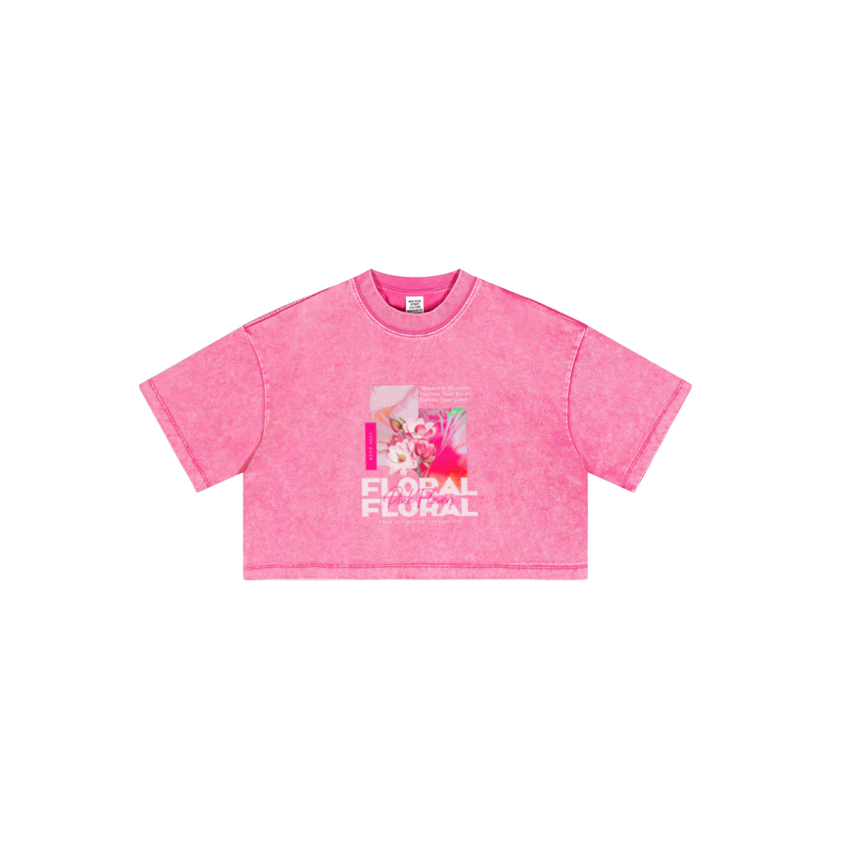 230GSM Women’s Cool-Touch Dopamine-Color Snow-Washed Vintage Cropped T-Shirt millennial pink