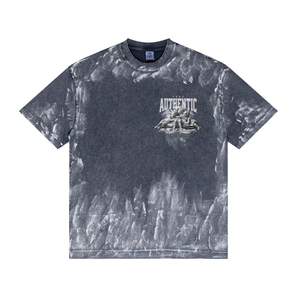 260GSM Unisex Painted Pigment-Wash T-shirt Royal Blue