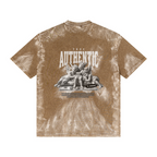 260GSM Unisex Painted Pigment-Wash T-shirt Coffee Brown