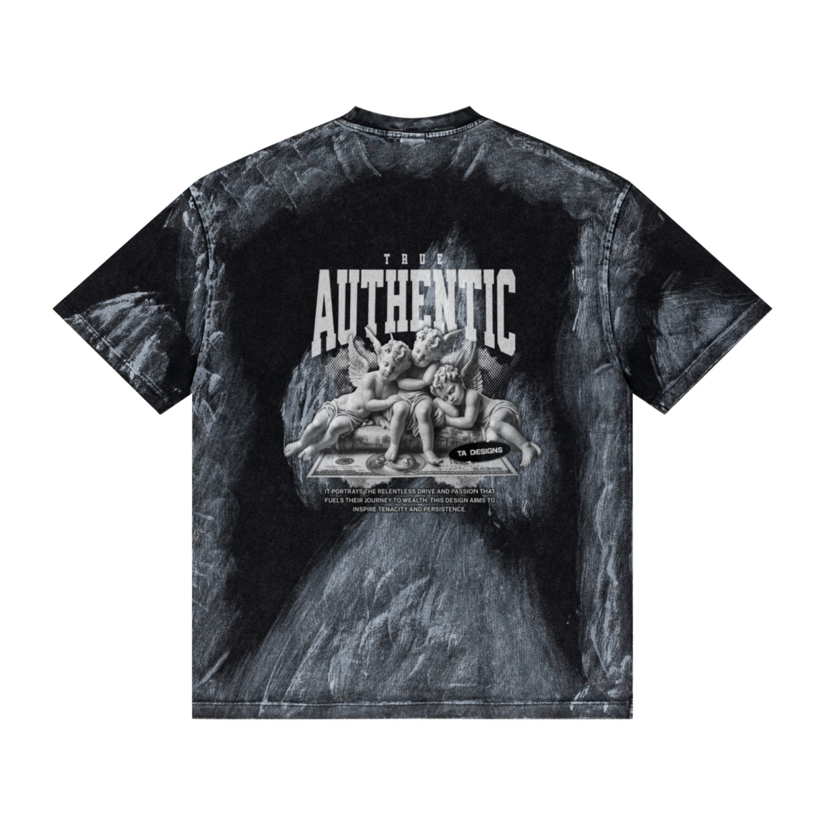 260GSM Unisex Painted Pigment-Wash T-shirt Snowflake Grey