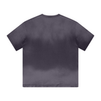 270GSM Men's Water-Wash PP-Sprayed Crew Neck T-shirt Purple