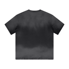 270GSM Men's Water-Wash PP-Sprayed Crew Neck T-shirt Black