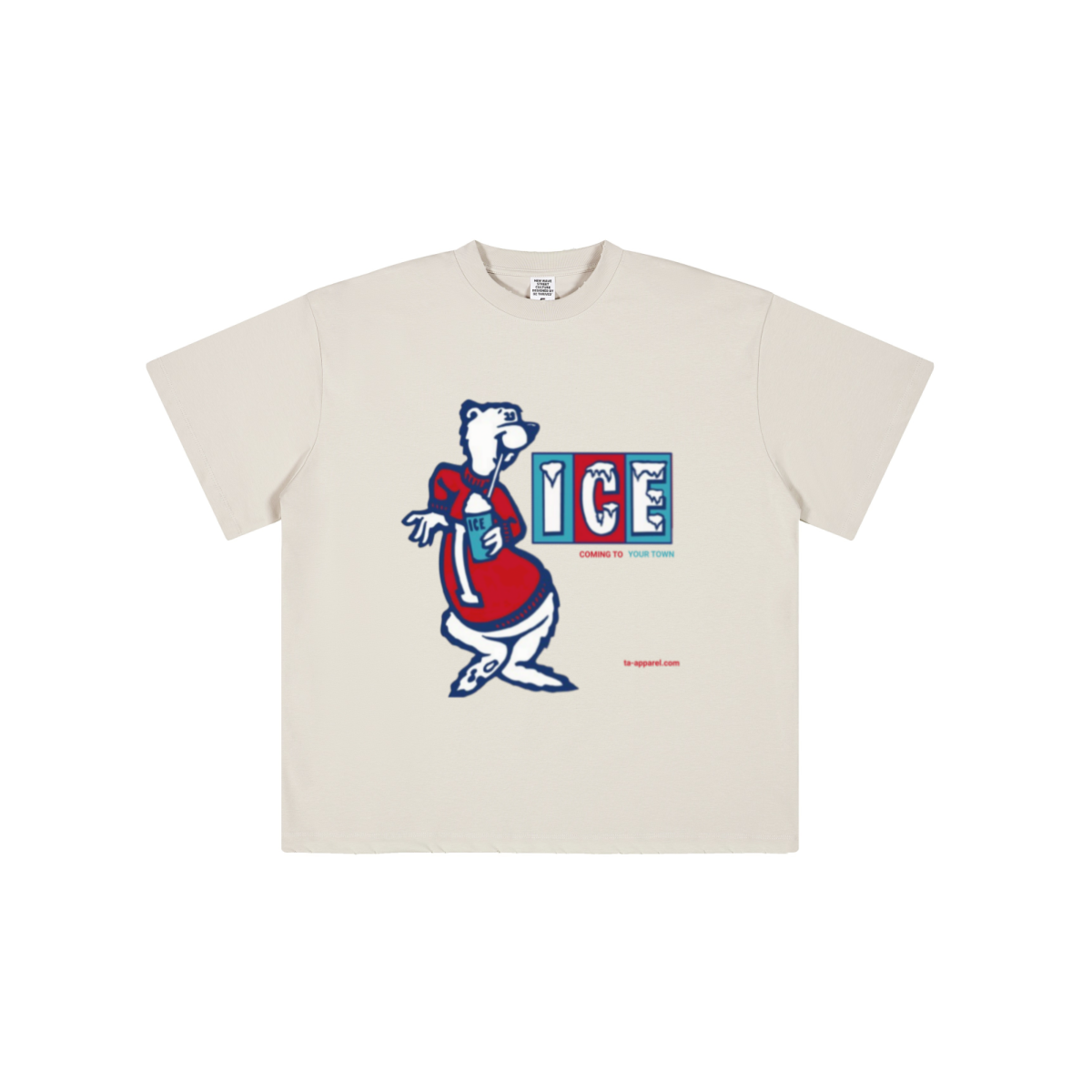 230GSM Unisex Raw-Hem Cooling Sports T-shirt Sand Apricot