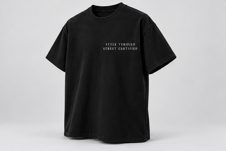 Open Door Graphic T-Shirt — Black — angle view