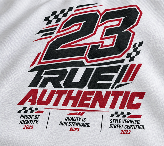 Racing 23 Graphic T-Shirt — White — detail view