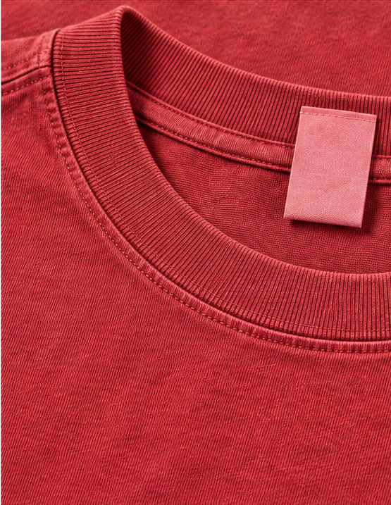 Washed Crewneck T-Shirt — Red — detail view