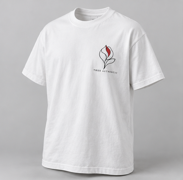 Sculpture Dual Profile T-Shirt — White — angle view