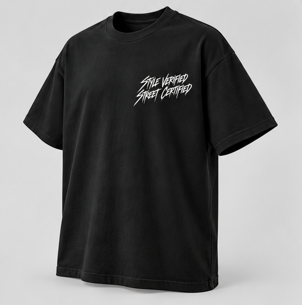 Sculpture Red Lily Graphic T-Shirt — Black — angle view