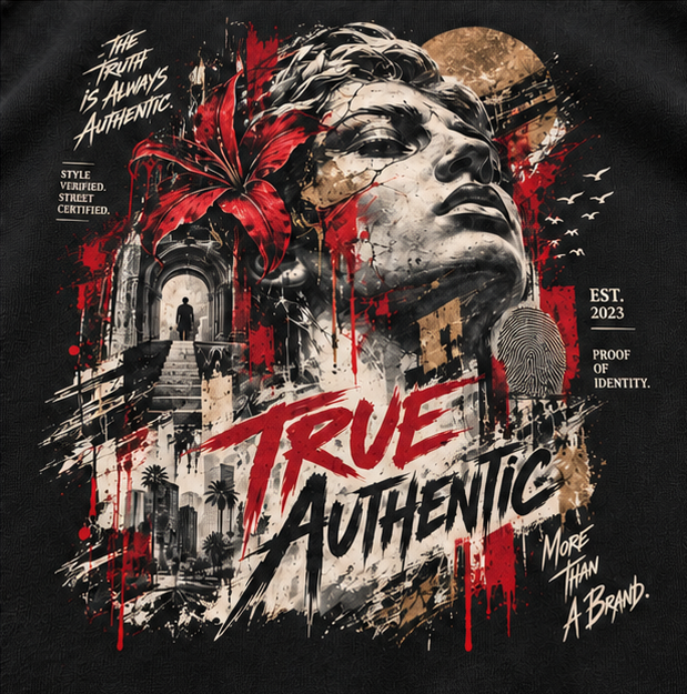 Sculpture Red Lily Graphic T-Shirt — Black — detail view