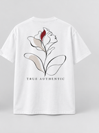 Sculpture Floral Profile T-Shirt — White — back view