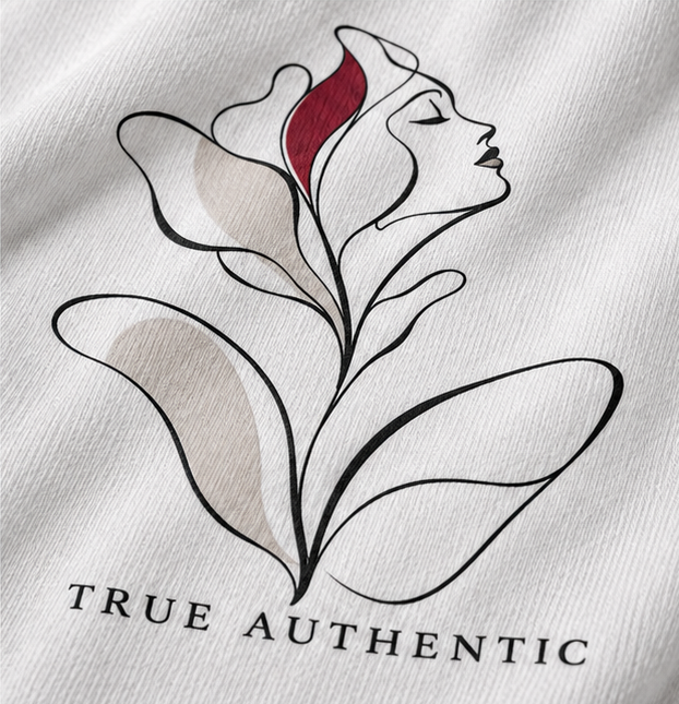 Sculpture Floral Profile T-Shirt — White — detail view