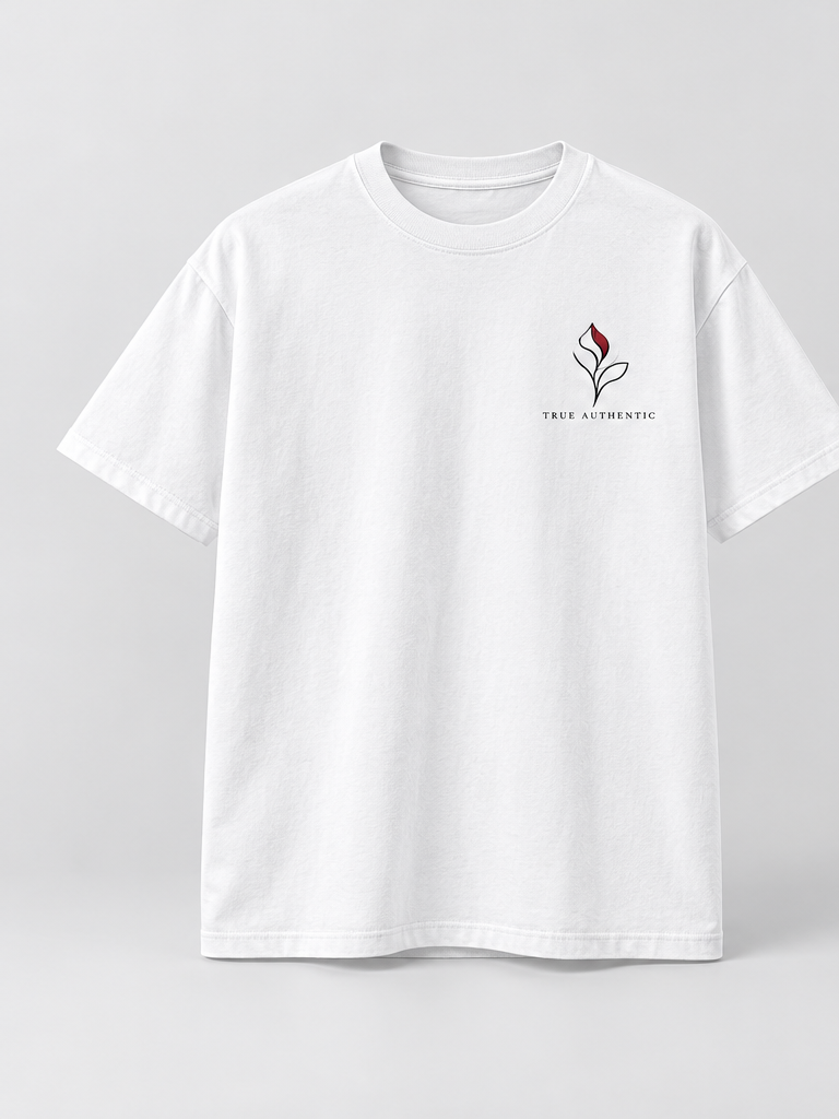 Sculpture Floral Profile T-Shirt — White — front view