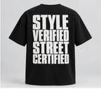 Style Verified Street Certified T-Shirt — Black — back view