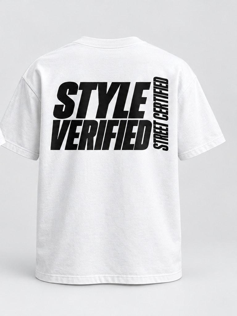 Style Verified Street Certified T-Shirt — White — back view