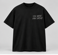 Torn Portrait Graphic T-Shirt — Black — front view