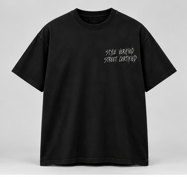 Torn Portrait Graphic T-Shirt — Black — front view