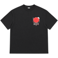 True Authentic black 300GSM heavyweight T-shirt front with red certified chest graphic