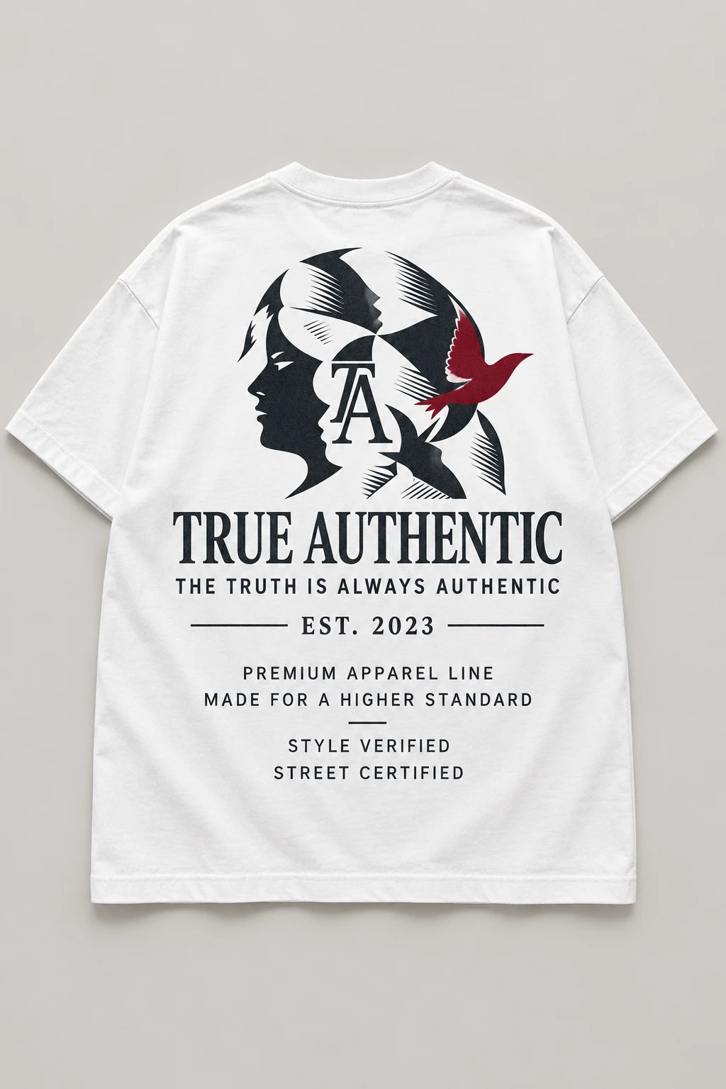 TRUE AUTHENTIC Character Logo white T-shirt — back