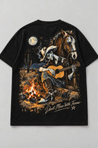 TRUE AUTHENTIC Lonesome Cowboy black T-shirt — back
