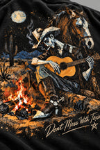 TRUE AUTHENTIC Lonesome Cowboy black T-shirt — closeup