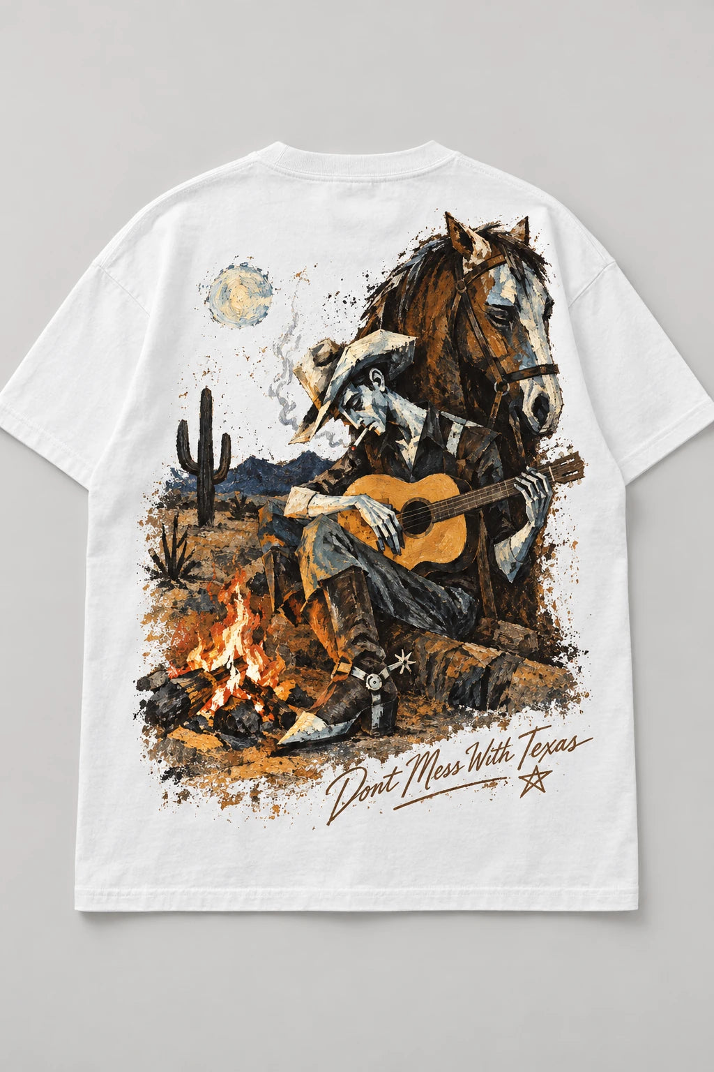 TRUE AUTHENTIC Lonesome Cowboy white T-shirt — back