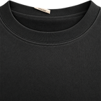 Black 300GSM cotton T-shirt ribbed crew neck and reinforced stitching detail
