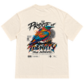 True Authentic Proof of Identity cream T-shirt back with colorful bird streetwear graphic