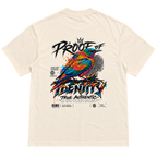 True Authentic Proof of Identity cream T-shirt back with colorful bird streetwear graphic