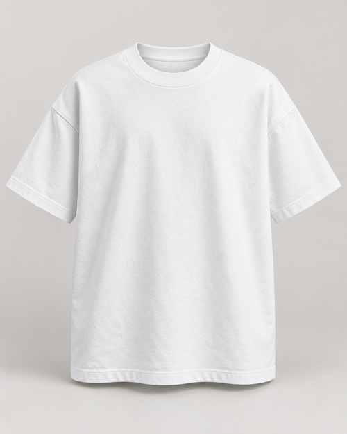 Custom 300GSM T-Shirt — illustrative white blank garment mockup