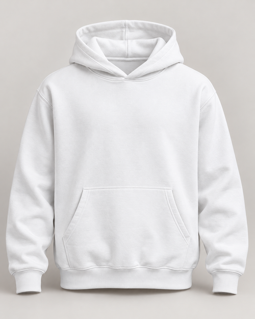 Custom Hoodie — illustrative white blank garment mockup