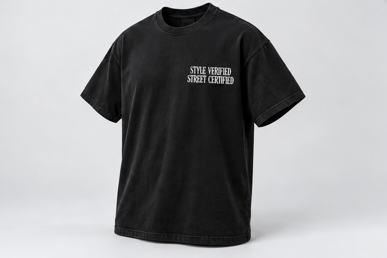 Truth Lives in the Details Graphic T-Shirt — Black — angle view