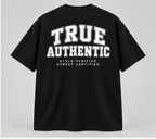 True Authentic Varsity T-Shirt — Black — back view