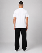 TRUE AUTHENTIC Pure Whit Luxury Streetwear T-Shirt with 2-Inch Rubber Chest Logo