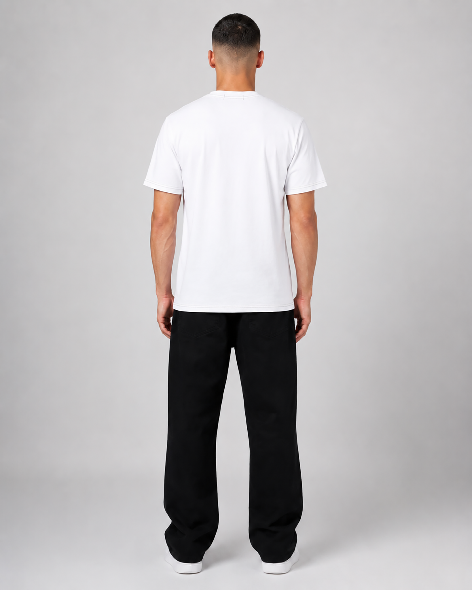 TRUE AUTHENTIC Pure Whit Luxury Streetwear T-Shirt with 2-Inch Rubber Chest Logo